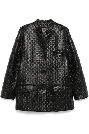 Gucci GG-embossed leather jacket
