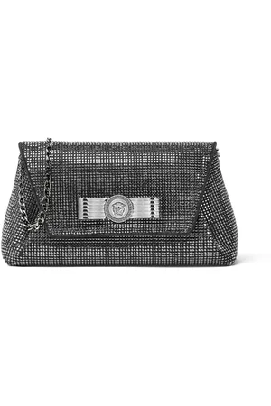 VERSACE Gianni Ribbon crystal clutch bag