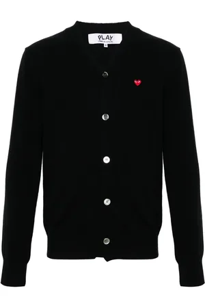 Comme des Garçons Heart-patch wool cardigan