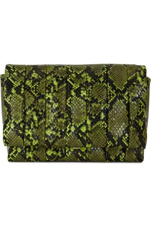 THEMOIRÈ Snakeskin-effect clutch bag
