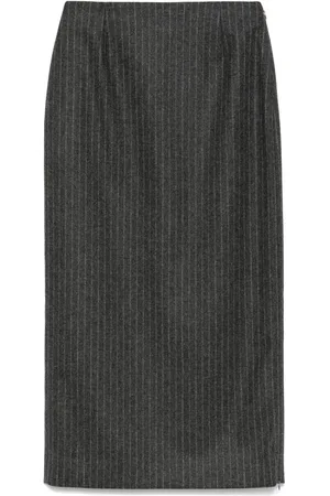 Gauchere Pinstriped midi skirt