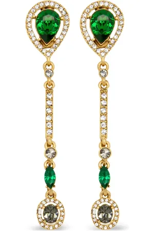 Oscar de la Renta Teardrop Strand clip-on earrings