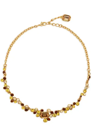 Oscar de la Renta Mixed-crystal cluster necklace