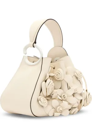 Oscar de la Renta O Handle floral-appliqu?? bag