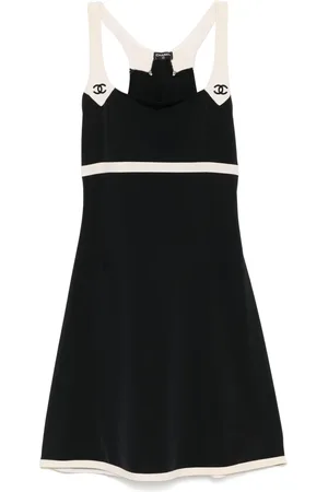CHANEL 2000s CC-logo embroidery beach dress