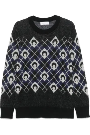 Marine Serre Moon Argyle sweater