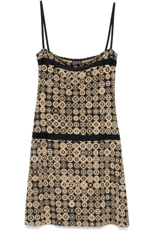 CHANEL 2003 logo print sleeveless dress