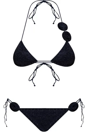 Oseree Rose-appliqué bikini