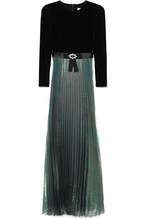 NISSA Embellished lamé maxi dress