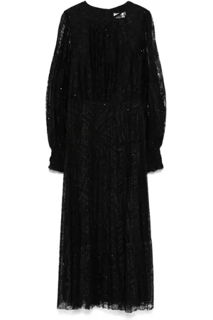 NISSA Floral-lace midi dress