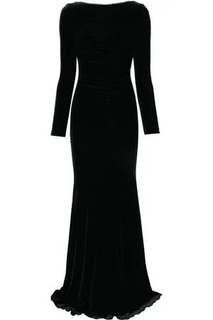 NISSA Velvet backless maxi dress