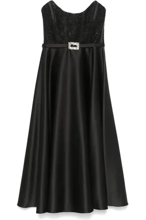 NISSA Corset-style taffeta midi dress