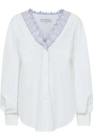 J.W.Anderson V-neck lace-trim shirt
