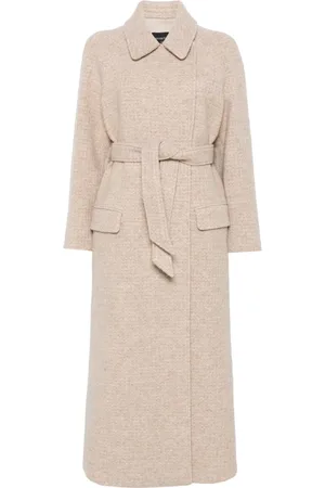 Emporio Armani Mélange-effect double-breasted coat