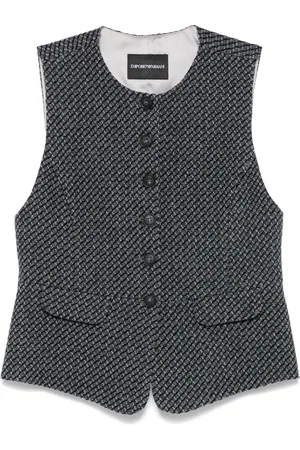 Emporio Armani Patterned-jacquard knitted waistcoat
