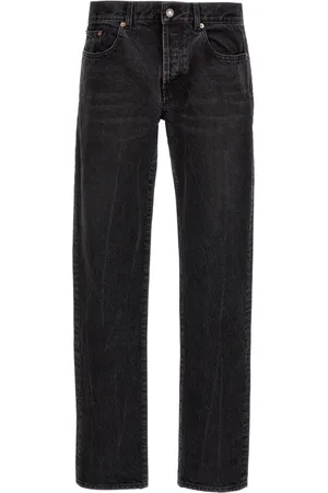Saint Laurent Logo-plaque straight-leg jeans