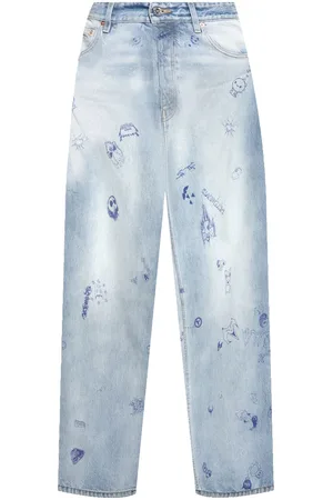 Vetements Printed wide-leg jeans