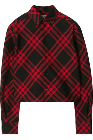 Burberry Plaid-check cropped shirt