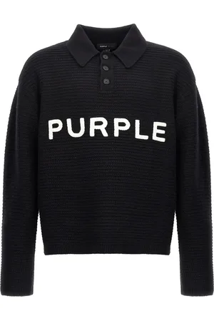 Purple Brand Logo-lettering knitted polo