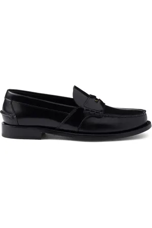 Prada Brushed-leather loafers