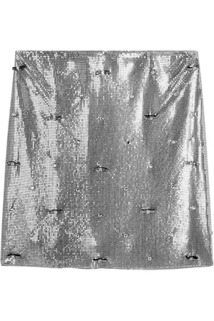 VERSACE Crystal-embellished mini skirt