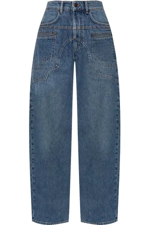 Isabel Marant Topstitched wide-leg jeans