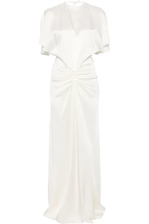 Victoria Beckham Gathered-waist floor-length dress