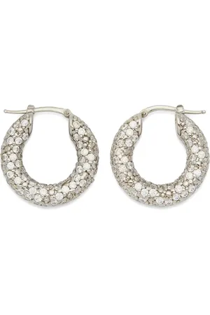 Jil Sander Crystal-embellished hoop earrings