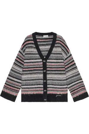 Ganni Striped buttoned cardigan