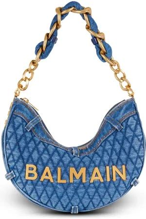 Balmain 1945 Soft Moon denim shoulder bag