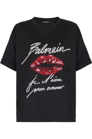 Balmain Kiss-print short-sleeves T-shirt
