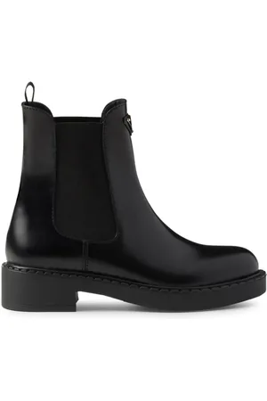Prada 50mm triangle-logo leather ankle boots