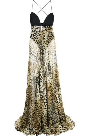 Roberto Cavalli Leopard-print long dress
