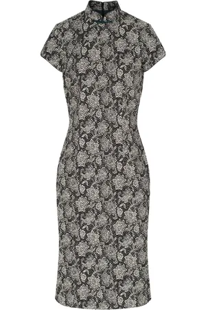 SHANGHAI TANG Floral-jacquard dress