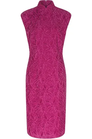 SHANGHAI TANG Floral-jacquard mini dress