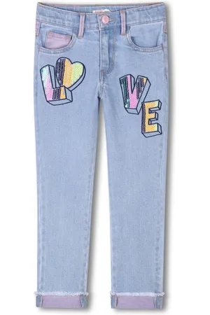 Billieblush Love-embroidered jeans