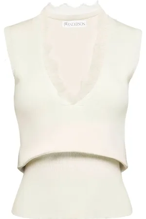 J.W.Anderson Lace-trim knit top