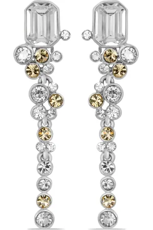 Oscar de la Renta Mixed-crystal clip-on earrings