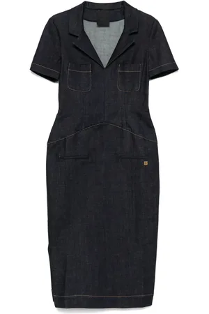 Givenchy 4G-emblem denim midi dress