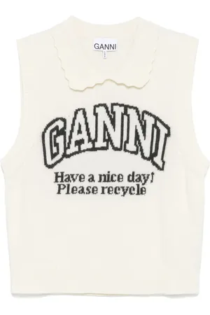 Ganni Logo-intarsia vest