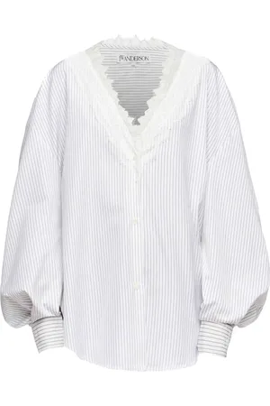 J.W.Anderson V-neck lace-trim shirt