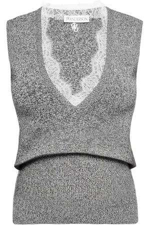 J.W.Anderson Lace-trim knit top