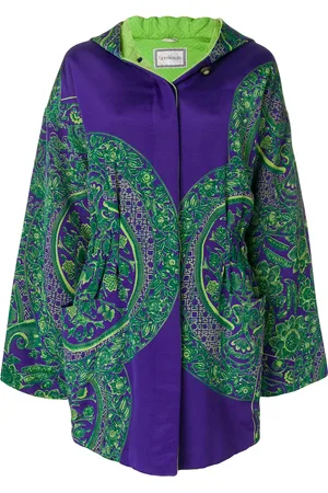 VERSACE Floral padded hooded coat