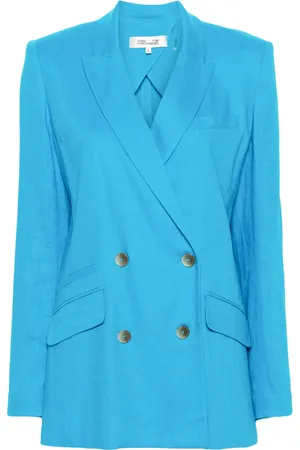 Diane von Furstenberg Chambray double-breasted blazer