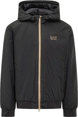 EA7 Logo-print zip-up jacket