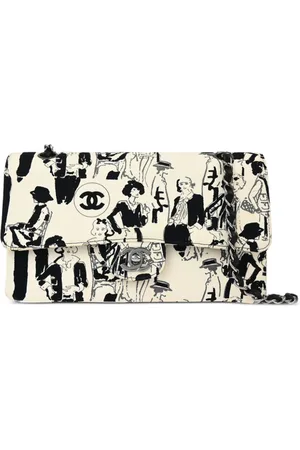 CHANEL 2003 pre-owned x Karl Lagerfeld medium Sketch Double Flap shoulder bag