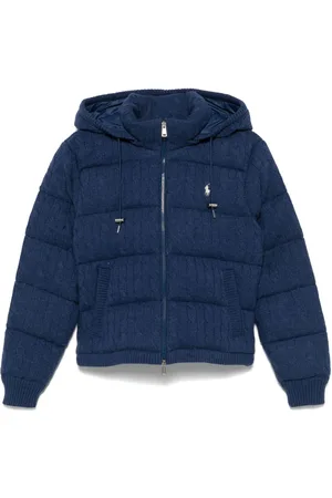 Ralph Lauren Cable-knit hooded puffer jacket