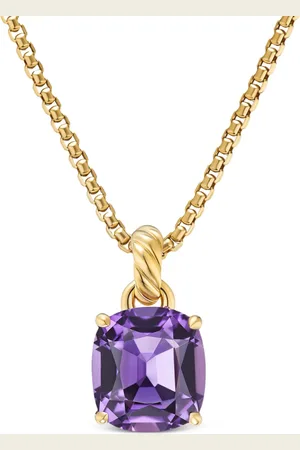 David Yurman 18kt yellow Marbella amethyst pendant (12mm)