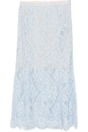Self-Portrait Lace flared midi skirt