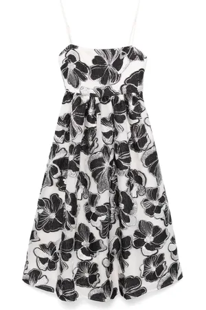 STINE GOYA Anemone-jacquard voluminous midi dress